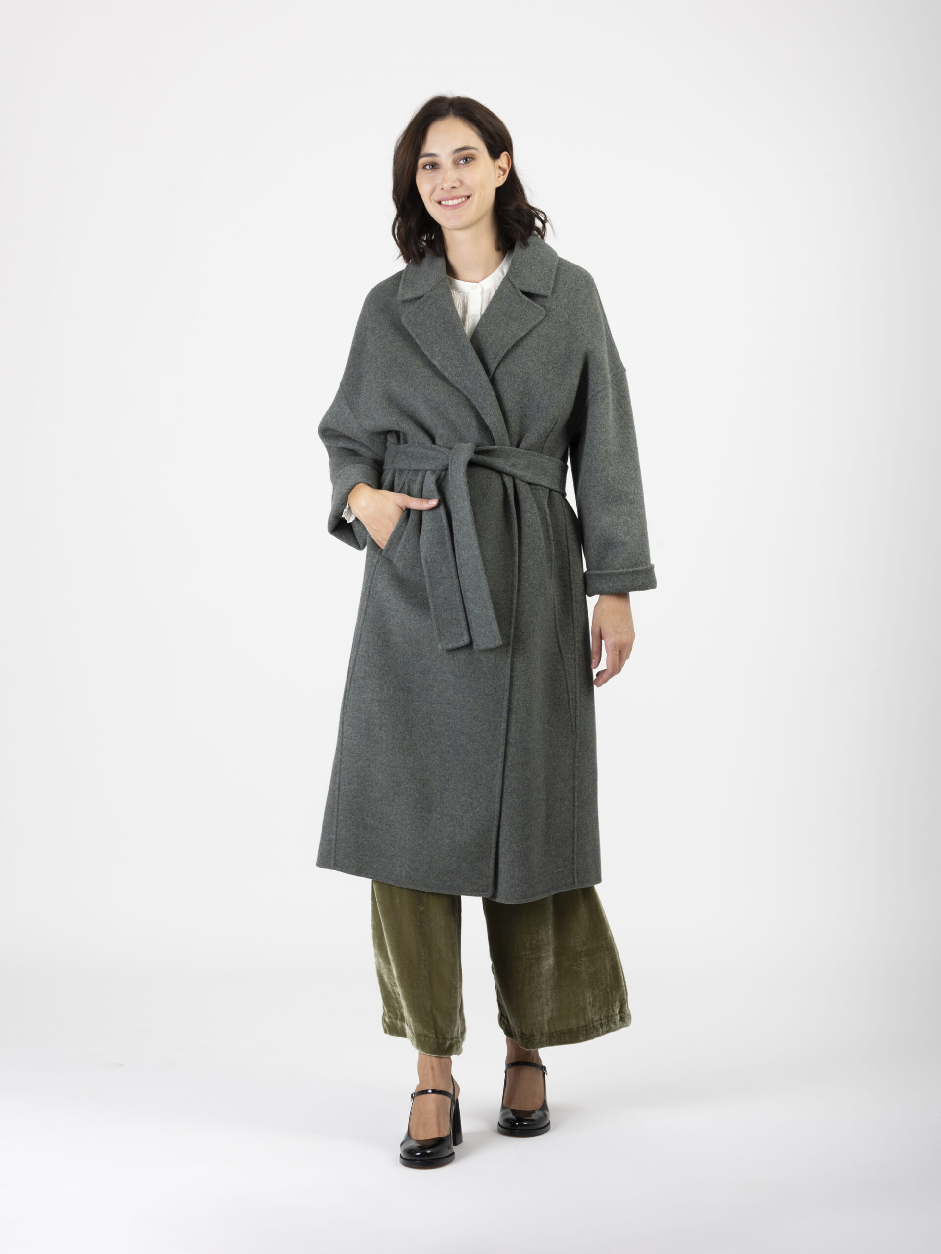 Wool coat - Dark grey marl - Ladies