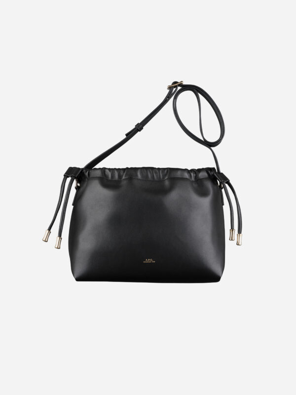 NINON-BLACK-BAG-PUAAT-F61583LZZ-shoulder-bag-vegan-leather-drawstring-apc-paris-matchboxathens