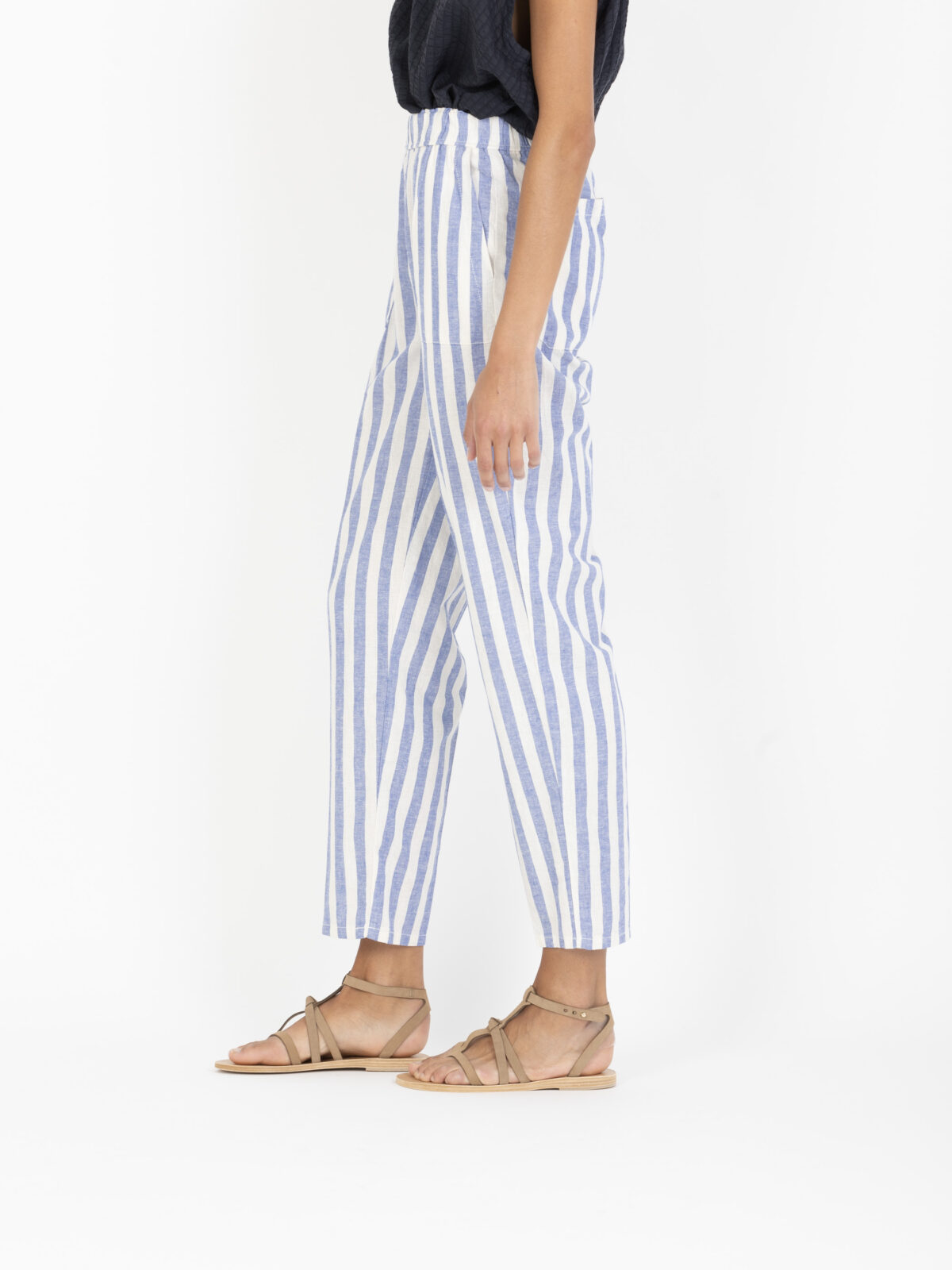 milpa-blue-stripe-cotton-pants-carrot-elastic-waist-lab-dip-matchboxathens