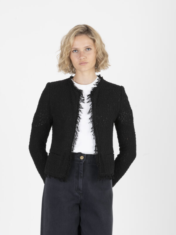 shavani-black-jacket-fringed-structured-shoulders-open-iro-matchboxathens