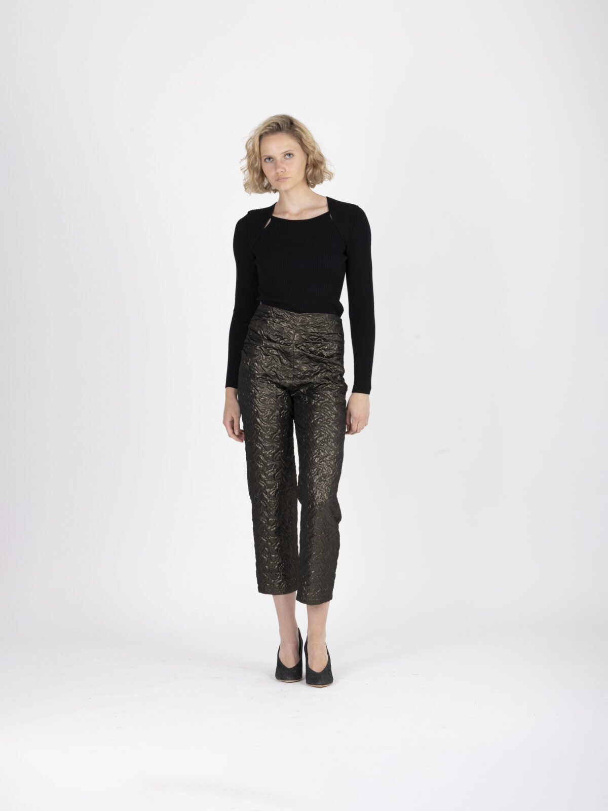 agnes-khaki-metallic-trousers-high-waisted-quilted-uniforme-athens-mathcboxathens