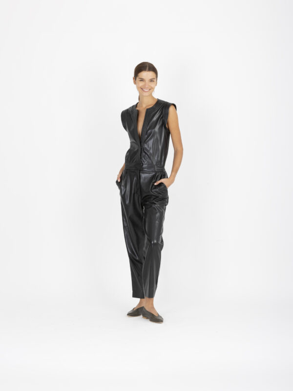 lena-black-faux=leather-jumpsuit-sleeveless-mesdemoiselles-paris-matchboxathens