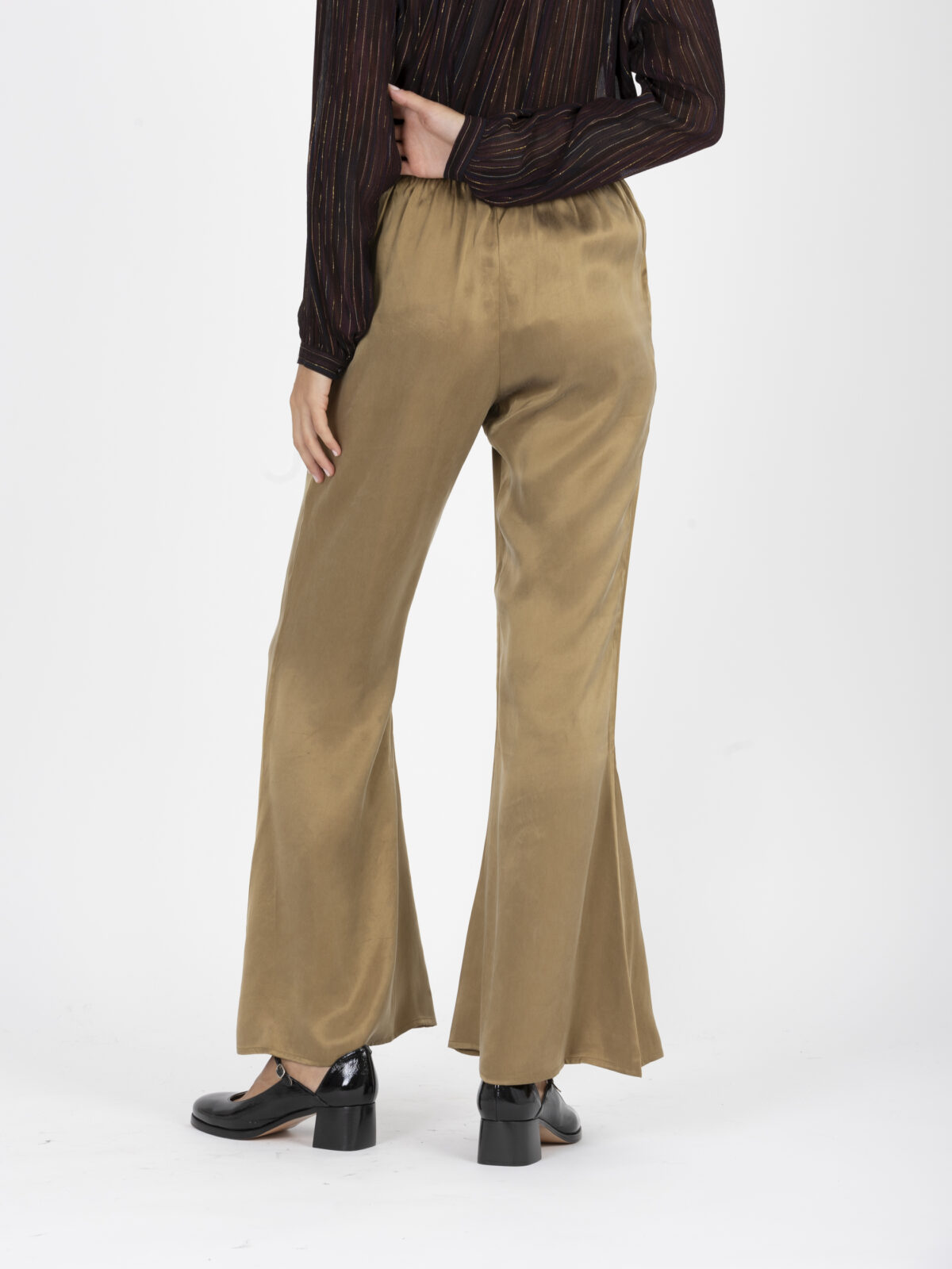 velia-bronze-viscose-pants-flared-satin-elastic-band-mesdemoiselles-matchboxathens