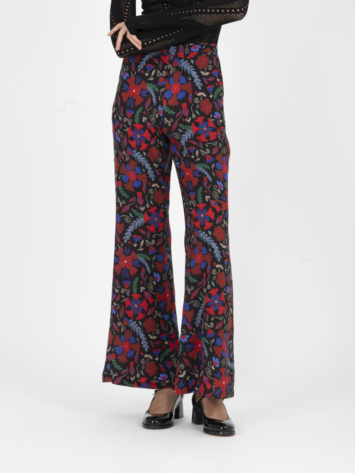 billie-red-printed-trousers-flared-elastic-waist-viscose-uniforme-athens-matchboxathens