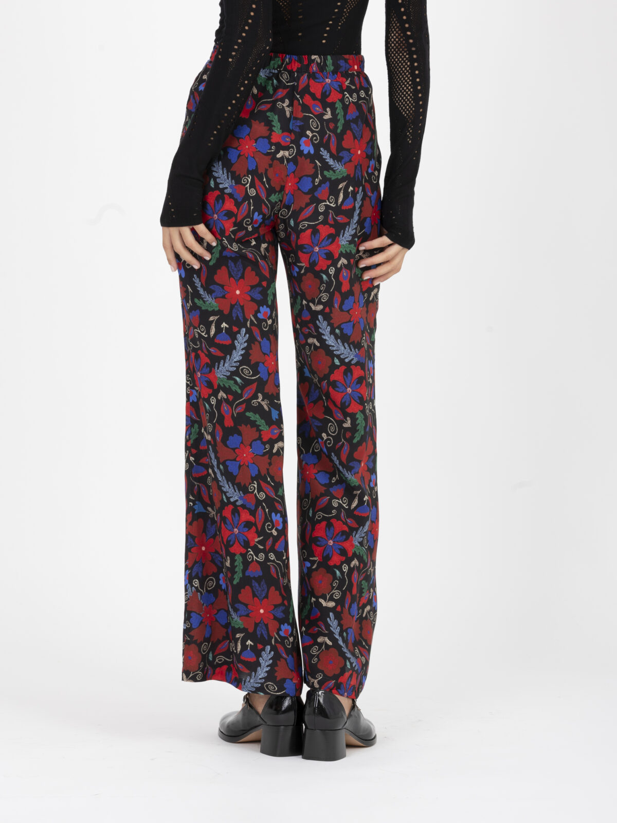 billie-red-printed-trousers-flared-elastic-waist-viscose-uniforme-athens-matchboxathens