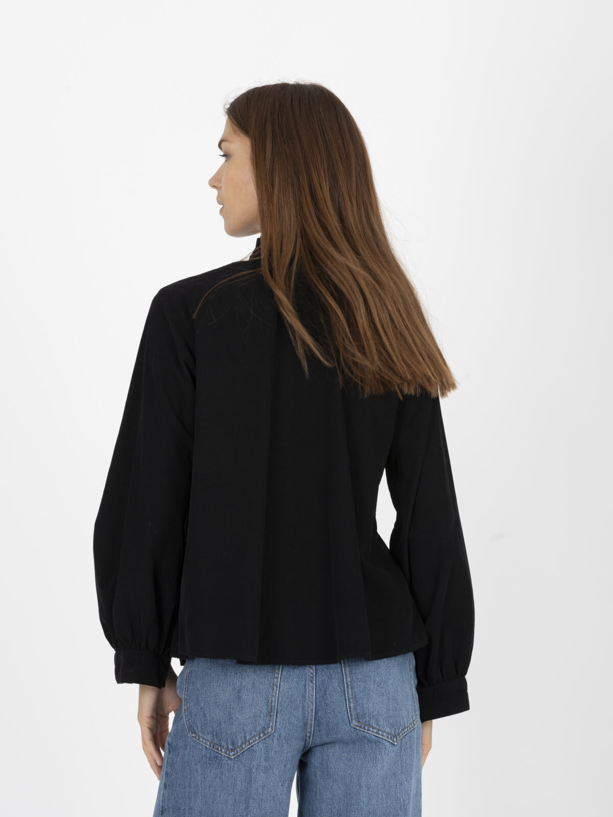 soline-shirt-black-corduroy-frill-neck-loose-sacrecoeur-matchboxathens