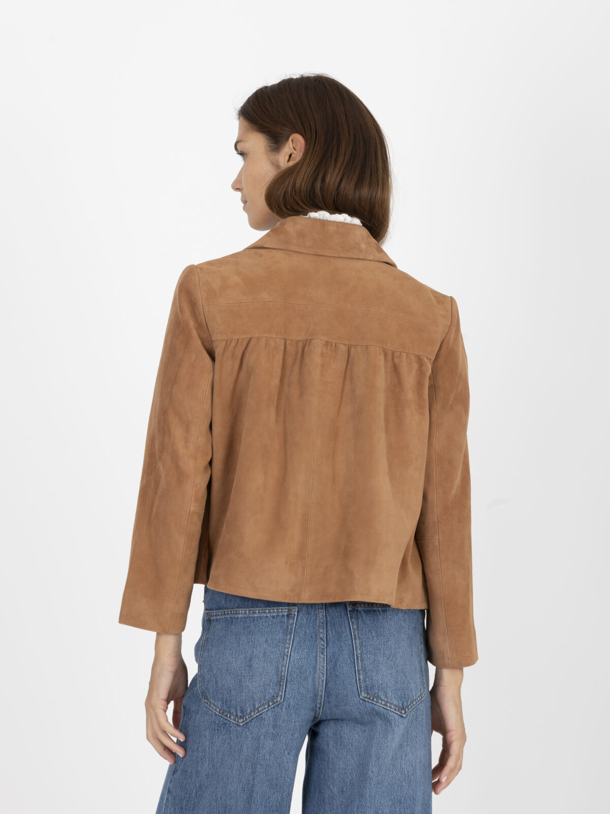 mila-camel-suede-leather-jacket-cropped-round-collar-bash-matchboxathens