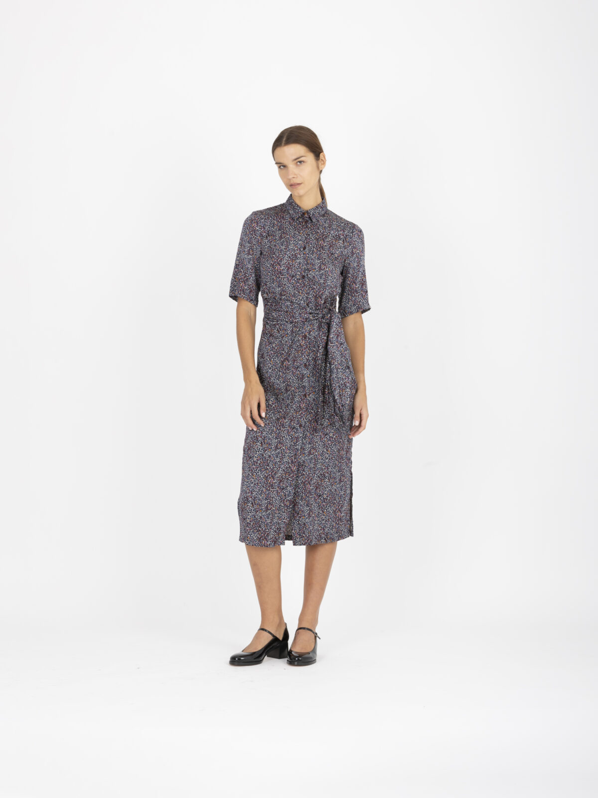 christi-black-printed-viscose-dress-midi-tie-waist-sessun-matchboxathens