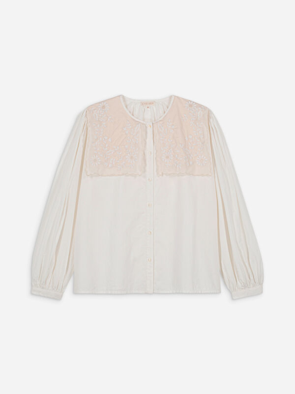 KITALLE-BLOUSE---Off-White-shirt-square-neck-collar-embroidered-balloon-sleeves-louise-misha-matchboxathens