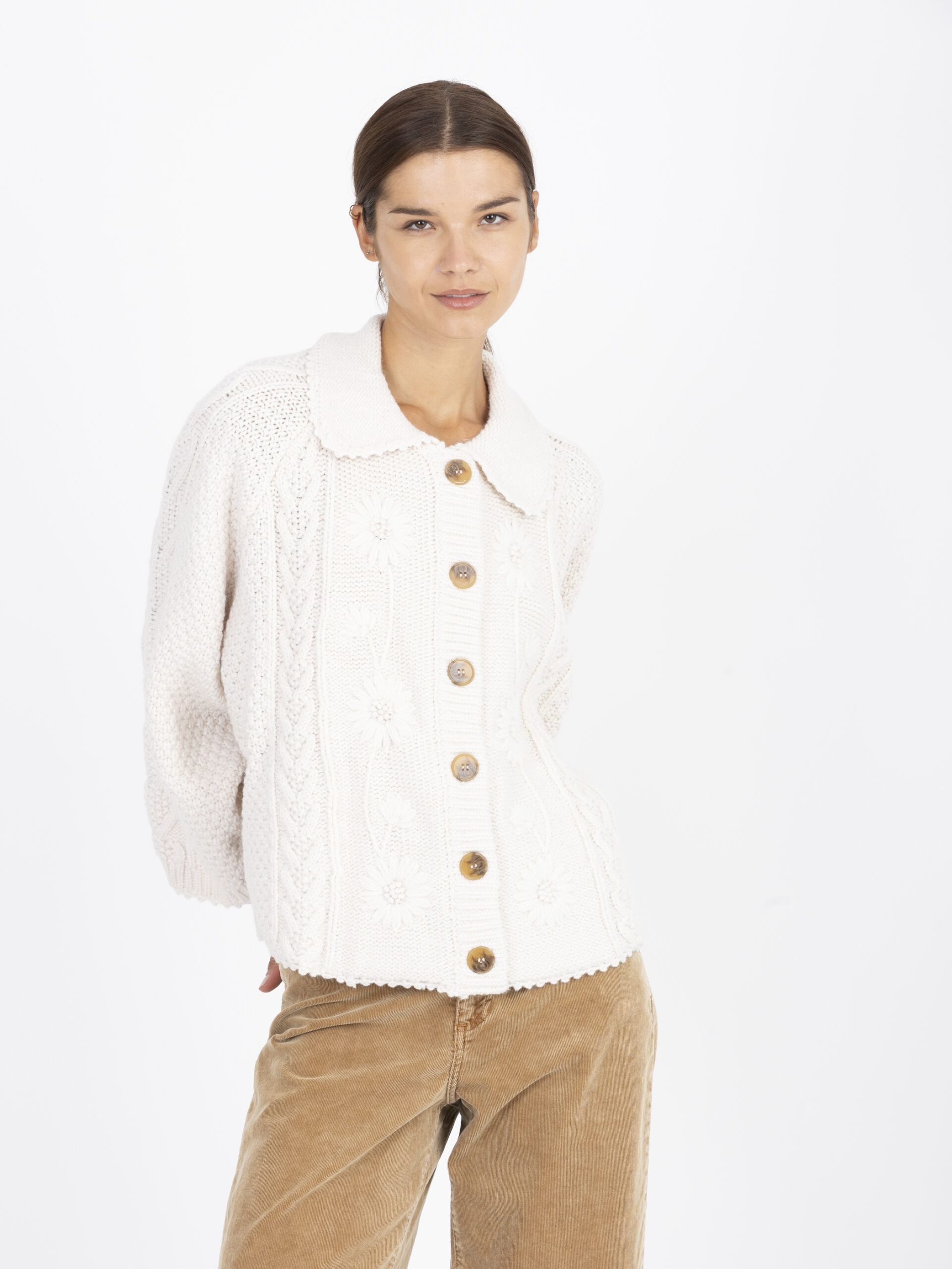 KHELLANE-CAPE---Cream-cardigan-loose-fit-embroidered-flowers-handmade-louise-misha-matchboxathens