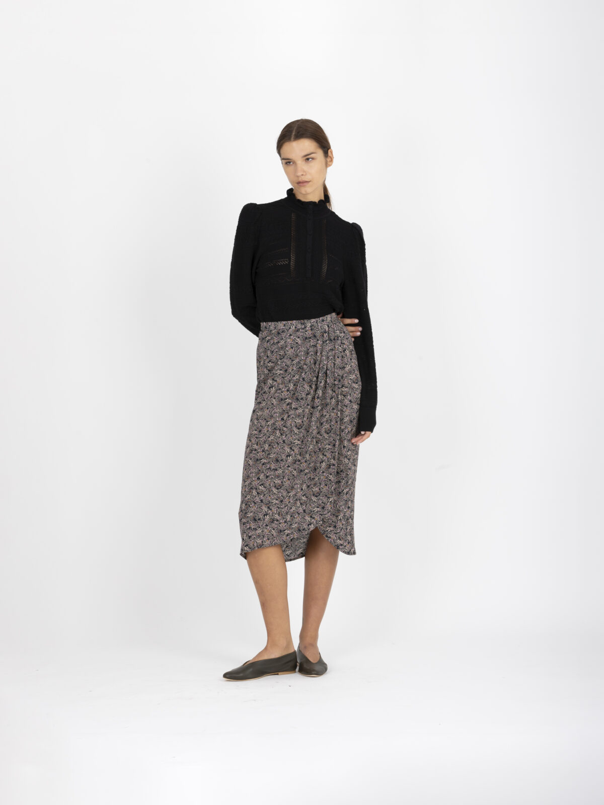 ady-skirt-brown-printed-midi-viscose-sessun-pleated-matchboxathens