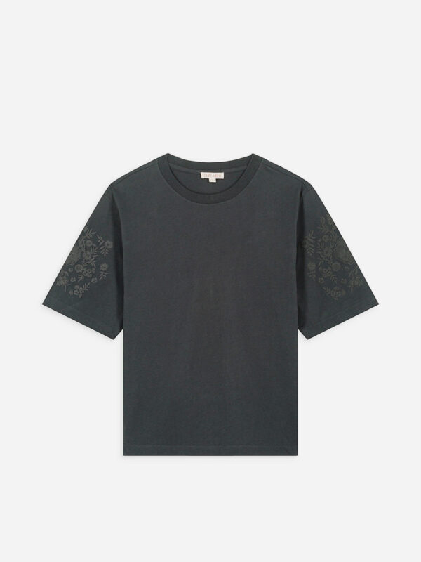 LAURIA-TSHIRT---Charcoal-cotton-embroideries-classic-tshirt-louise-misha-matchboxathens