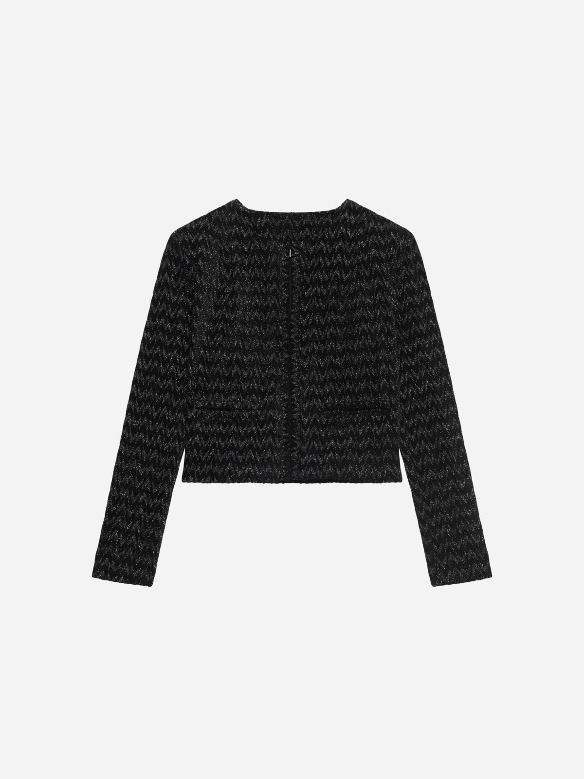 WM07LUANE24W-BLA05-zig-zag-black-lurex-fitted-cardigan-iro-matchboxathens