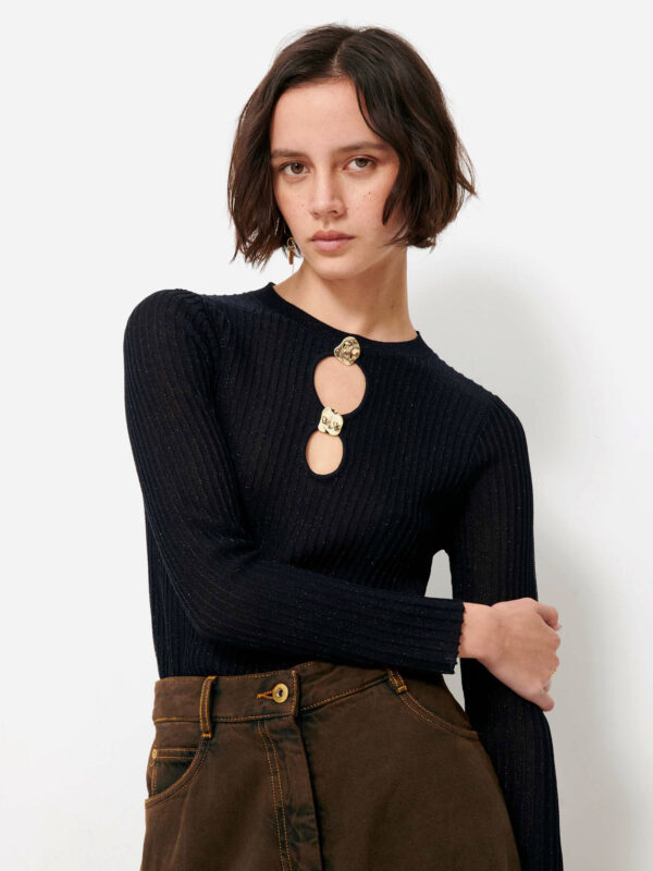 Haven_dark_sapphire-rib-knit-metallic-navy-double-cut-outs-sessun-blouse-matchboxathens