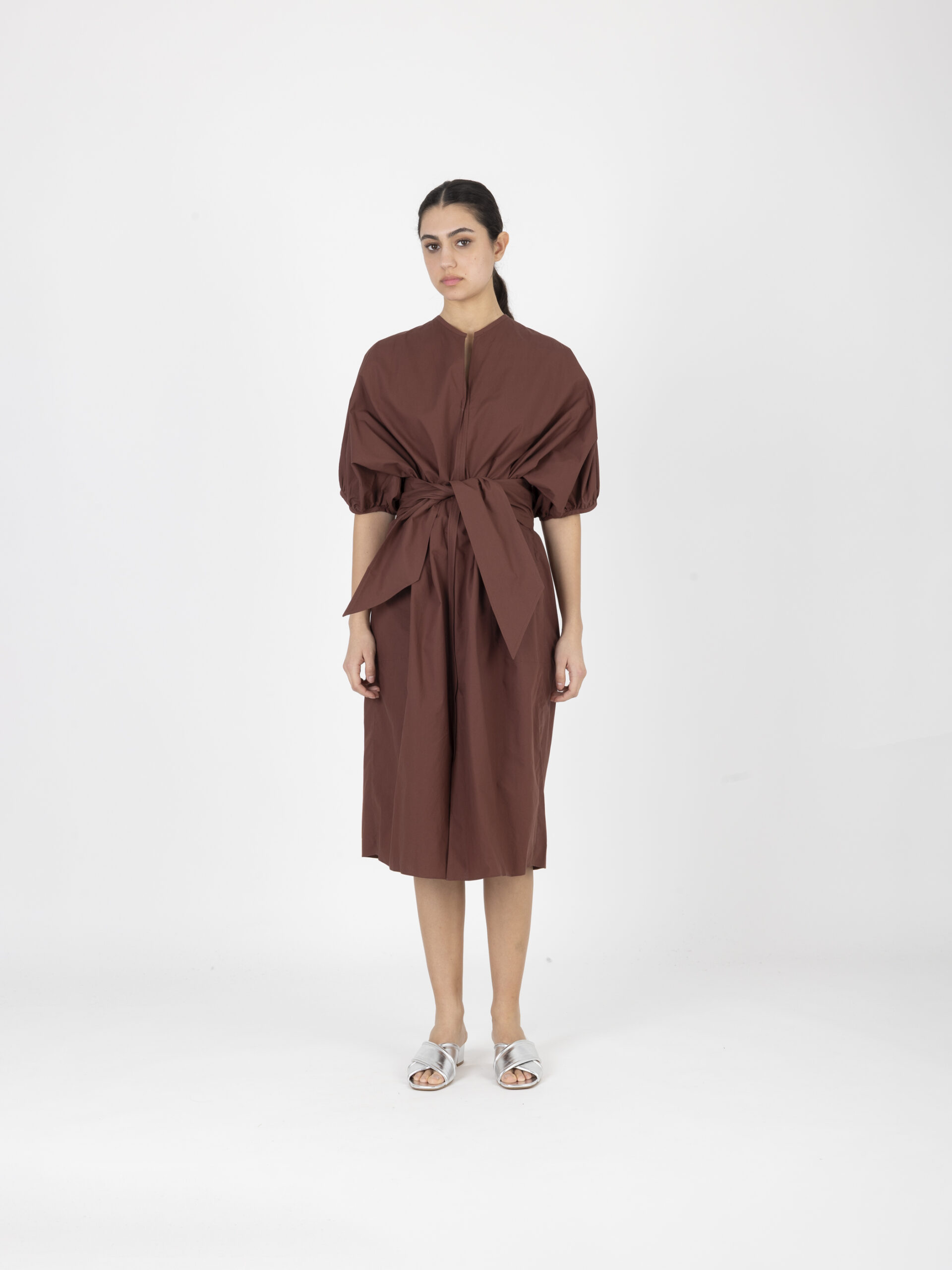 alger-cotton-poplin-chocolate-dress-caftan-belt-balloon-sleeves-soeur-matchboxathens