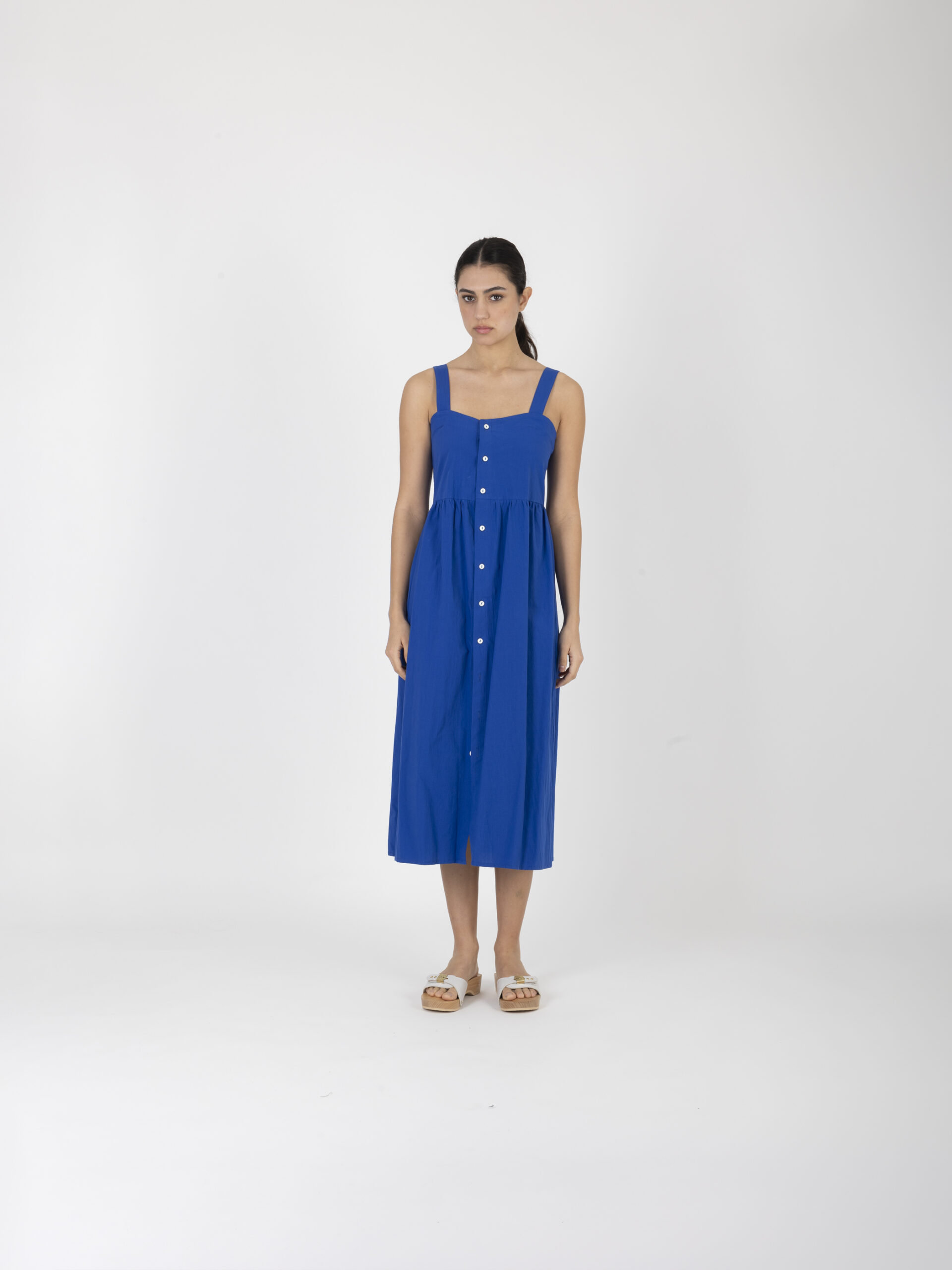 amelia-blue-dress-cotton-uniforme-buttons-wide-straps-athens-matchboxathens