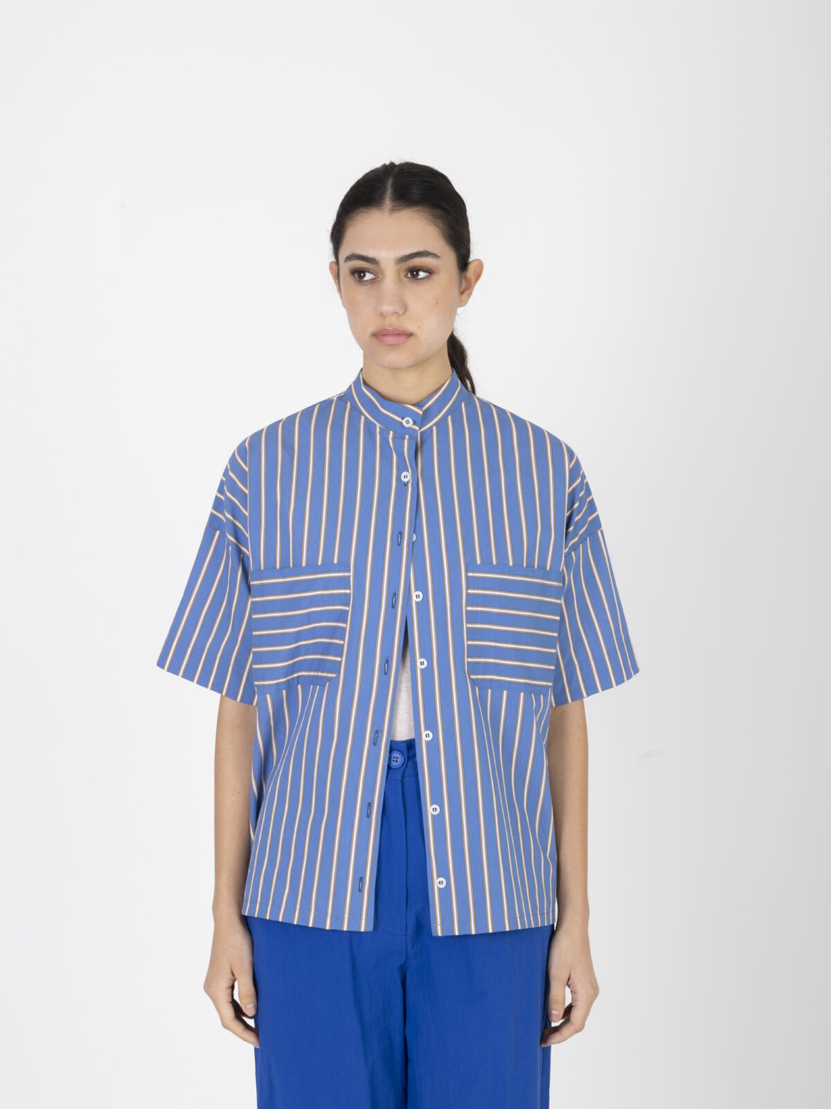 luna-blue-striped-shirt-mao-oversized-cotton-uniforme-athens-matchboxathens