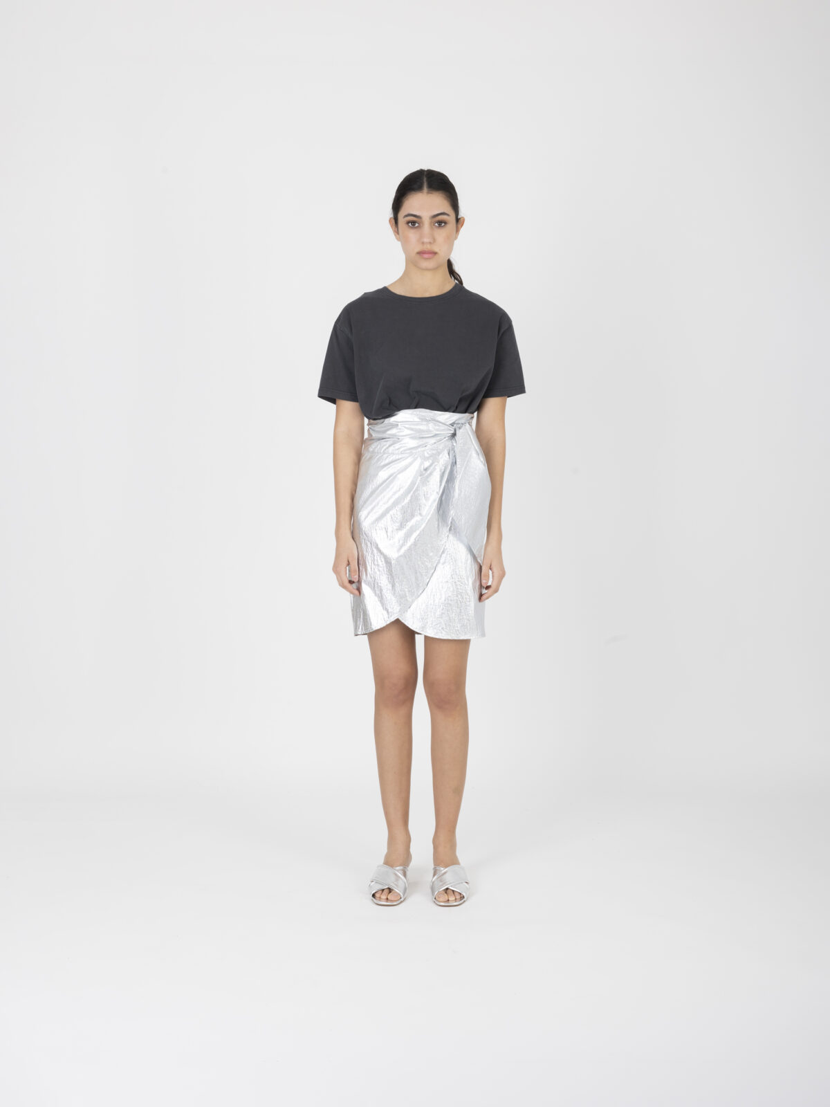 linda-wrap-skirt-silver-lightweight-high-waisted-skirt-metallic-uniforme-athens-matchboxathens