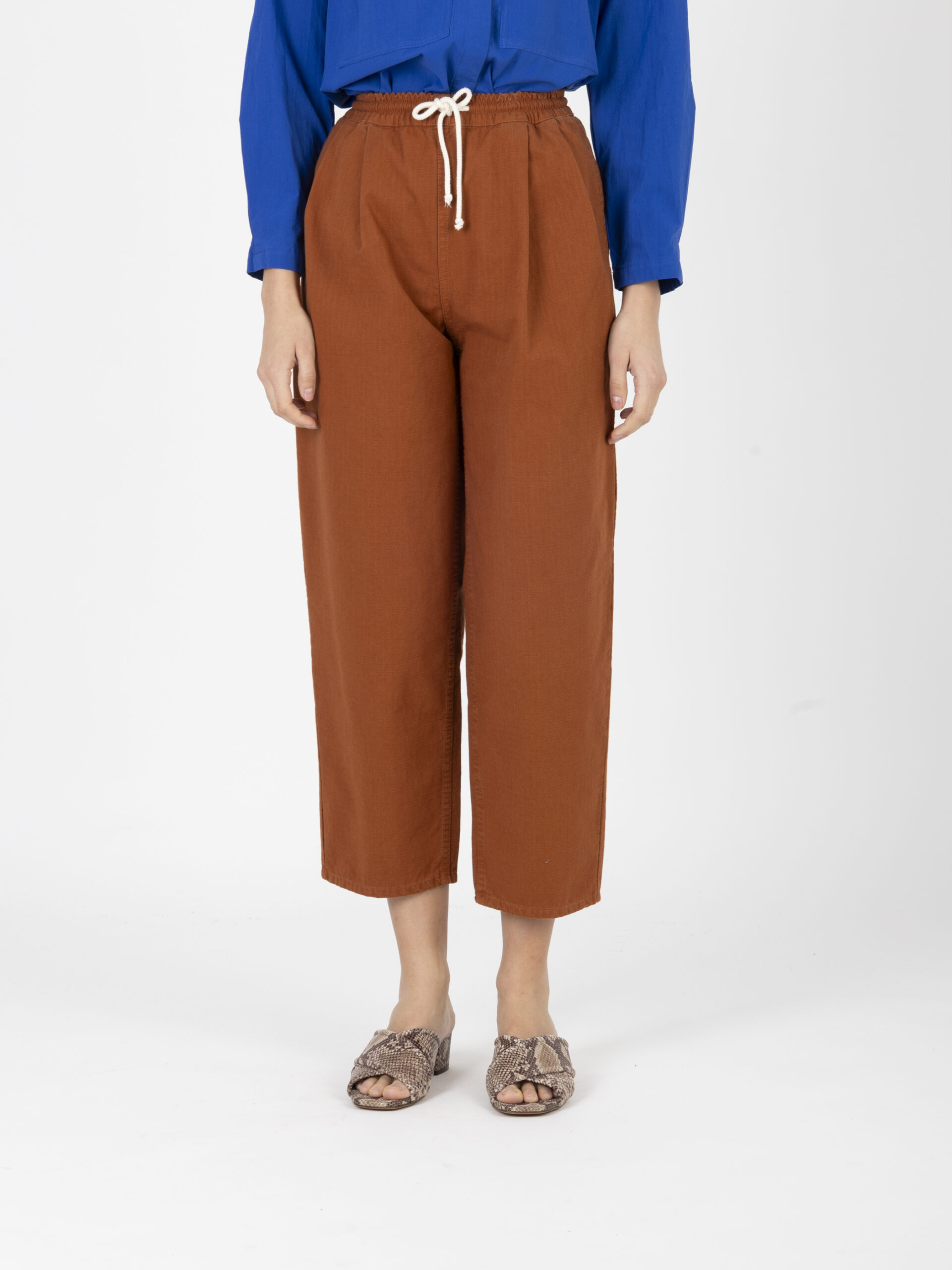 rygybay-cotton-trousers-joggers-cinnamon-pleated-american-vintage-matchboxathens