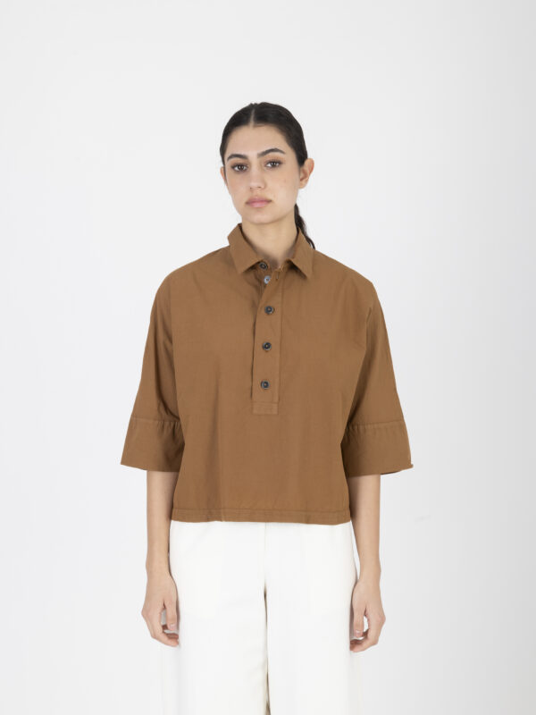 jodie-shirt-brown-poplin-wide-sleeves-sacroceur-matchboxathens