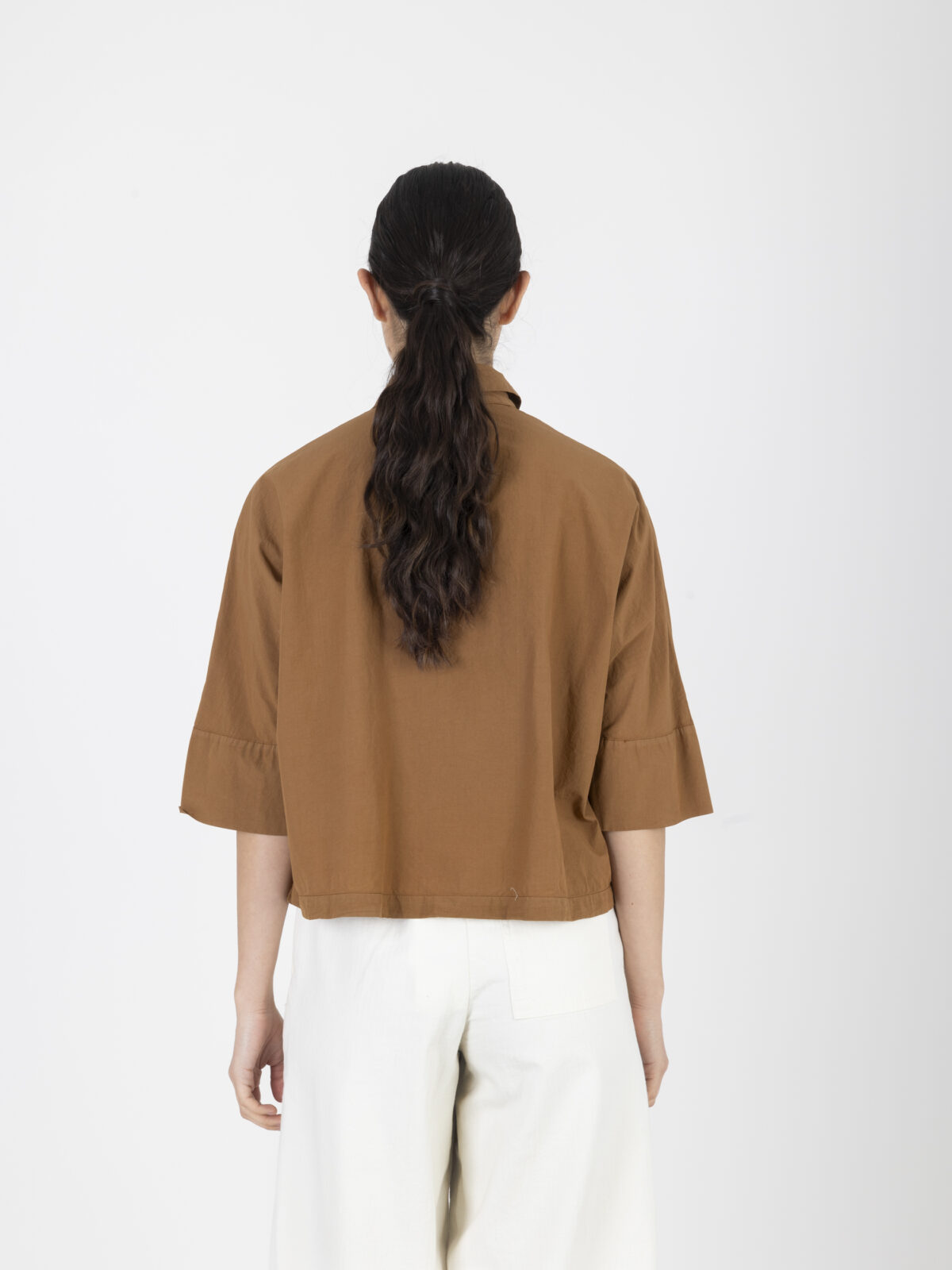 jodie-shirt-brown-poplin-wide-sleeves-sacroceur-matchboxathens