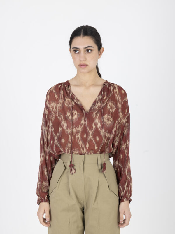 menaelle-blouse-batik-brick-viscose-loose-balloon-sleeves-bash-matchboxathens